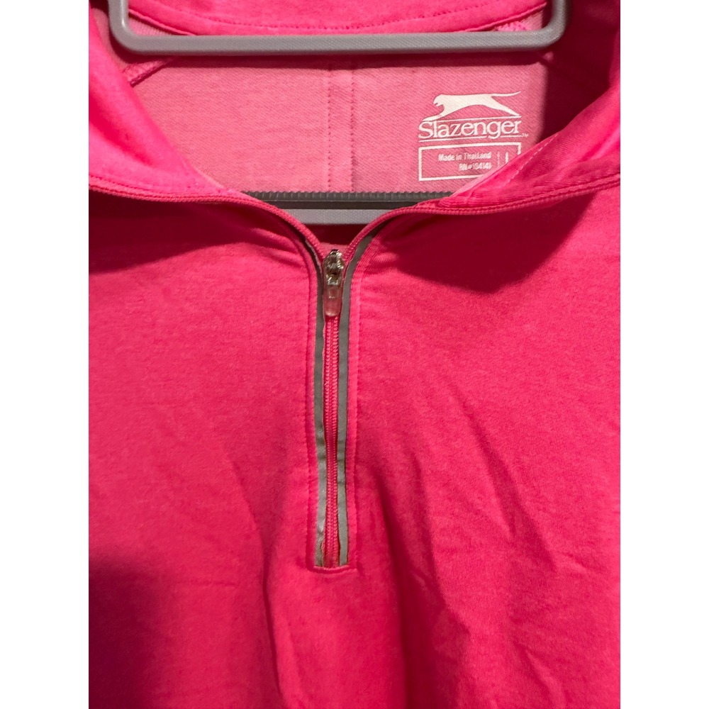 Slazenger Womens Pink Quarter Zip Pullover Long Sleeve Athletic Top Large - Picture 3 of 9